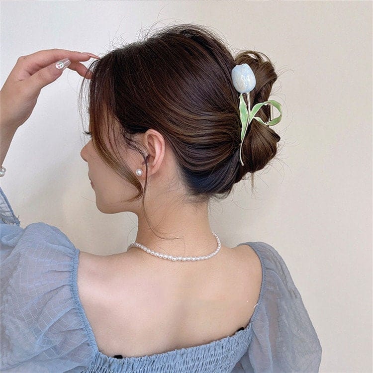 Chic Enamel Tulip Chignon Claw Clip Hair Clip