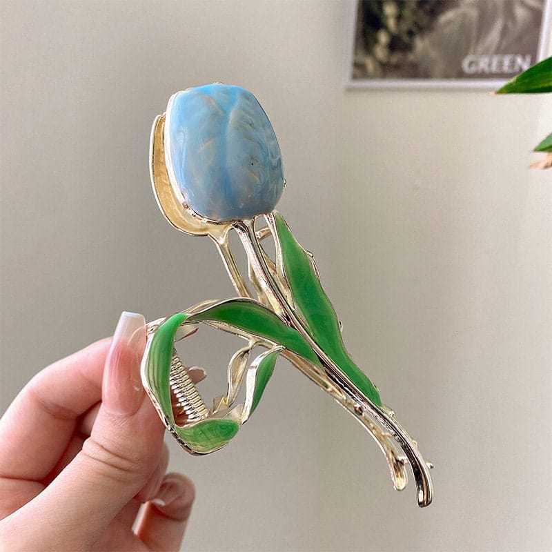 Chic Enamel Tulip Chignon Claw Clip Hair Clip