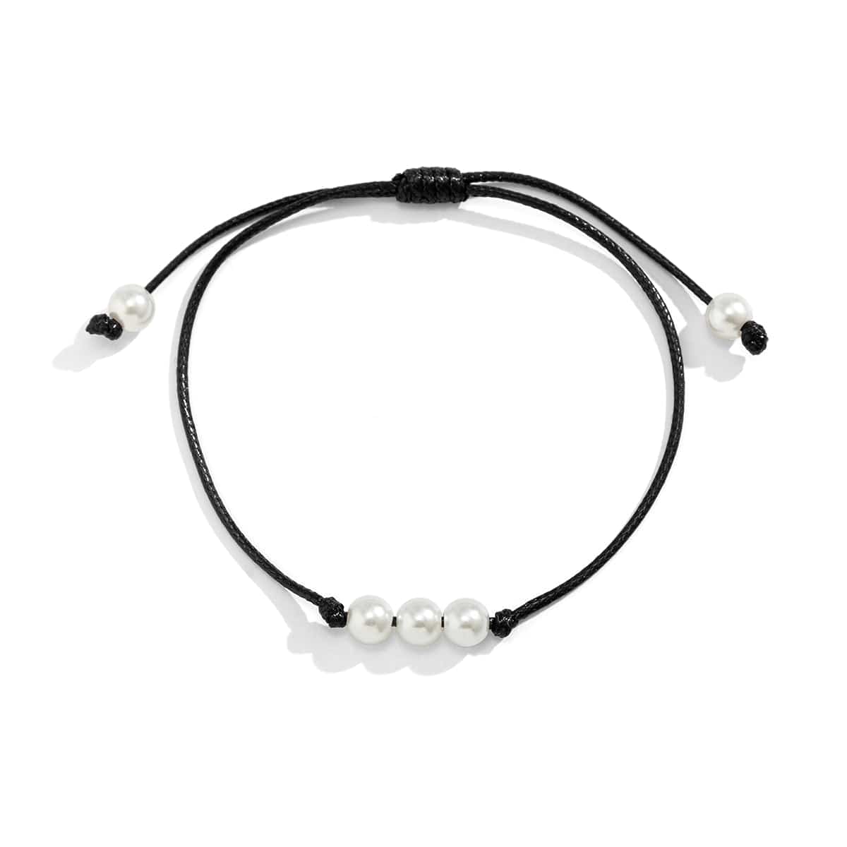 Chic Faux Leather Pearl Anklet
