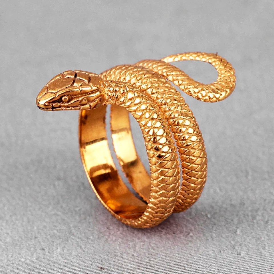 Chic Gold Silver Tone Stainless Steel Snake Ring