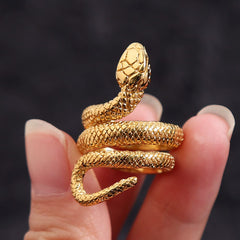 Chic Gold Silver Tone Stainless Steel Snake Ring