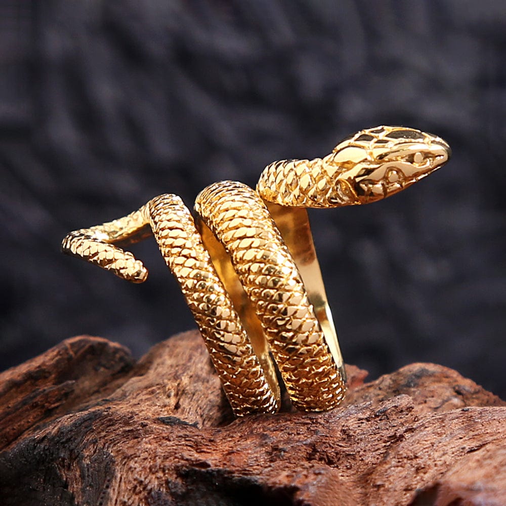 Chic Gold Silver Tone Stainless Steel Snake Ring