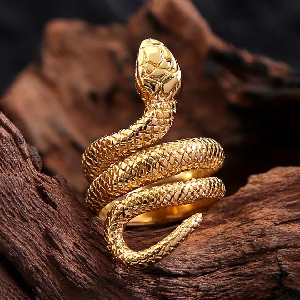 Chic Gold Silver Tone Stainless Steel Snake Ring