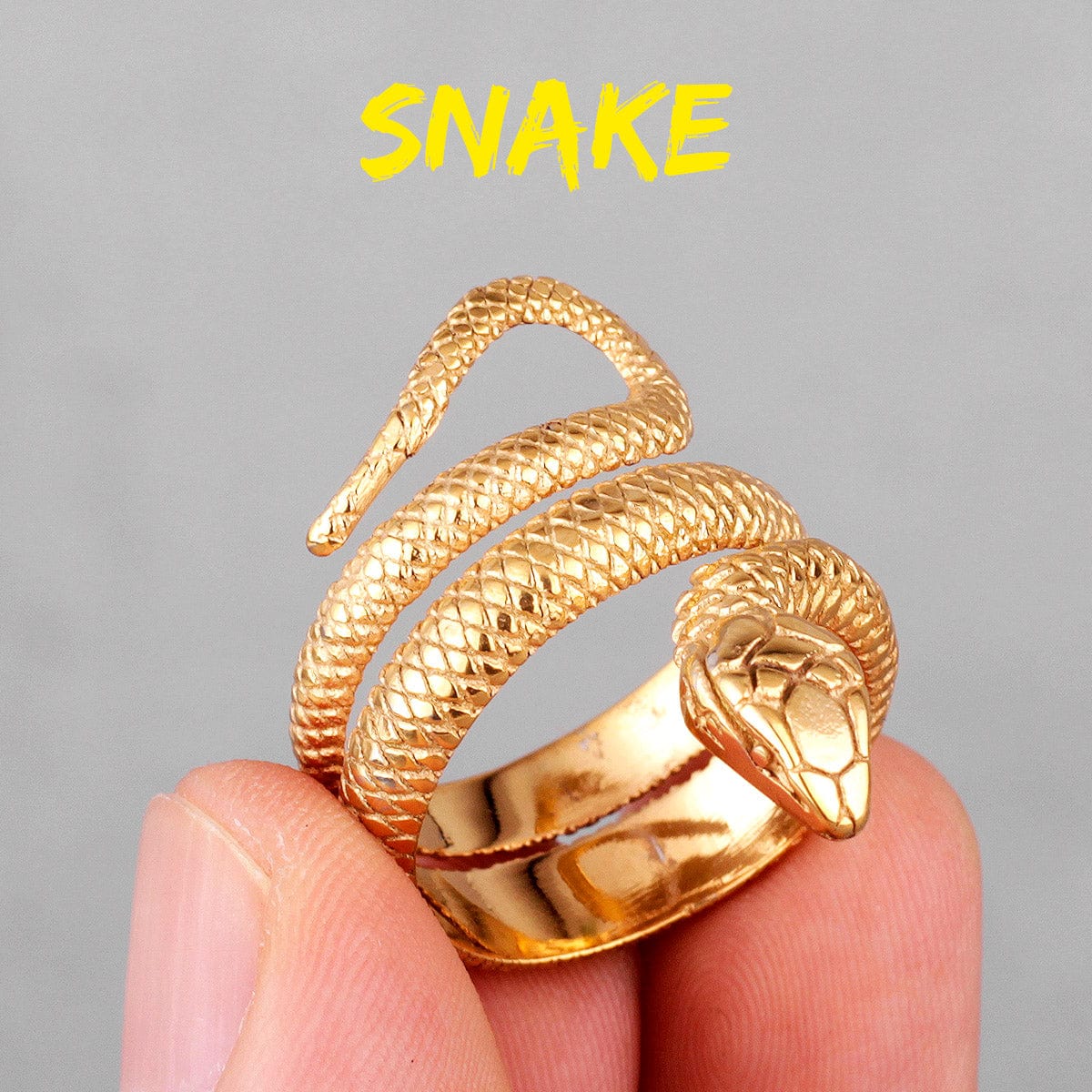 Chic Gold Silver Tone Stainless Steel Snake Ring