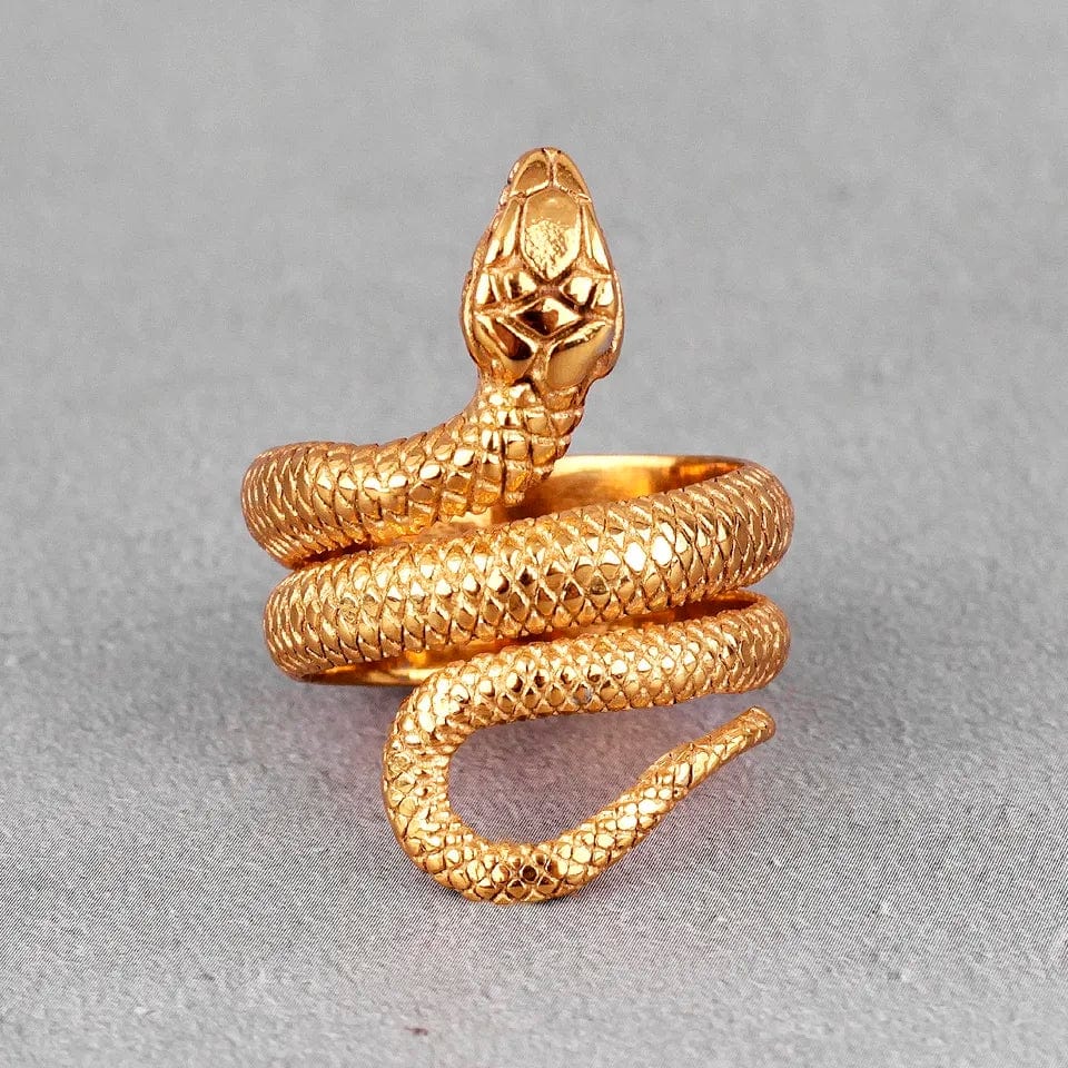 Chic Gold Silver Tone Stainless Steel Snake Ring