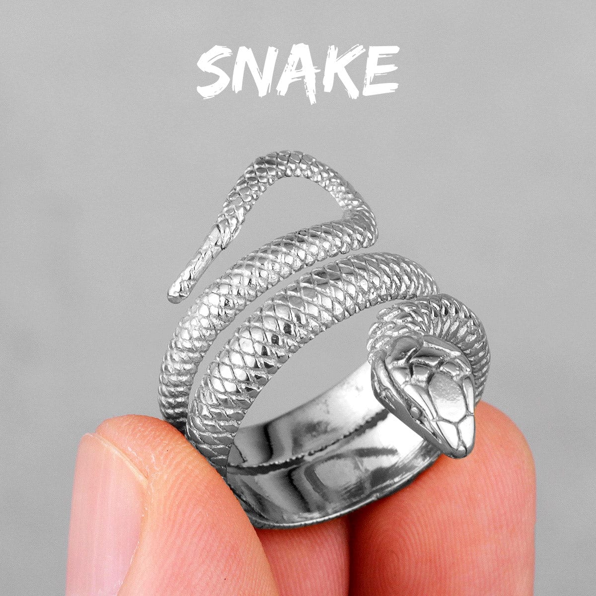 Chic Gold Silver Tone Stainless Steel Snake Ring