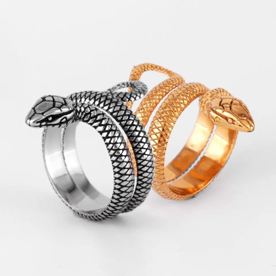 Chic Gold Silver Tone Stainless Steel Snake Ring