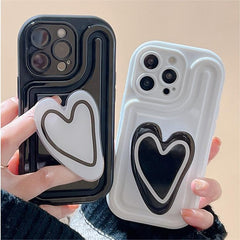 Chic Heart Stand Matching iPhone Case