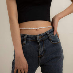 Chic Irregular Pearl Waist Chain