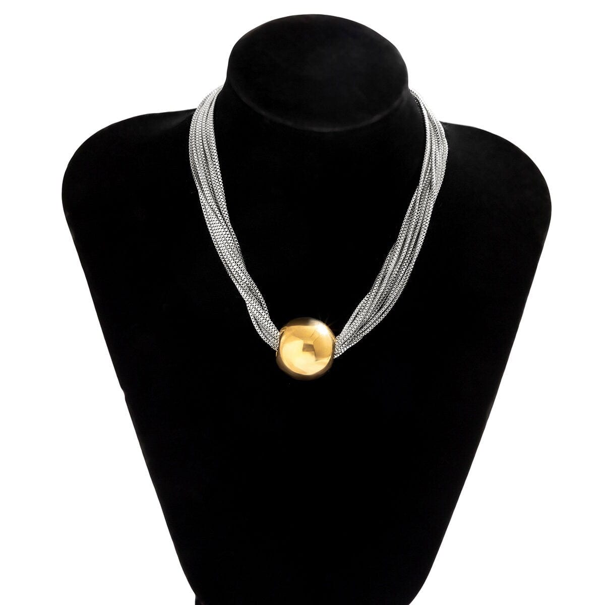 Chic Layered Chunky Ball Charm Collar Choker