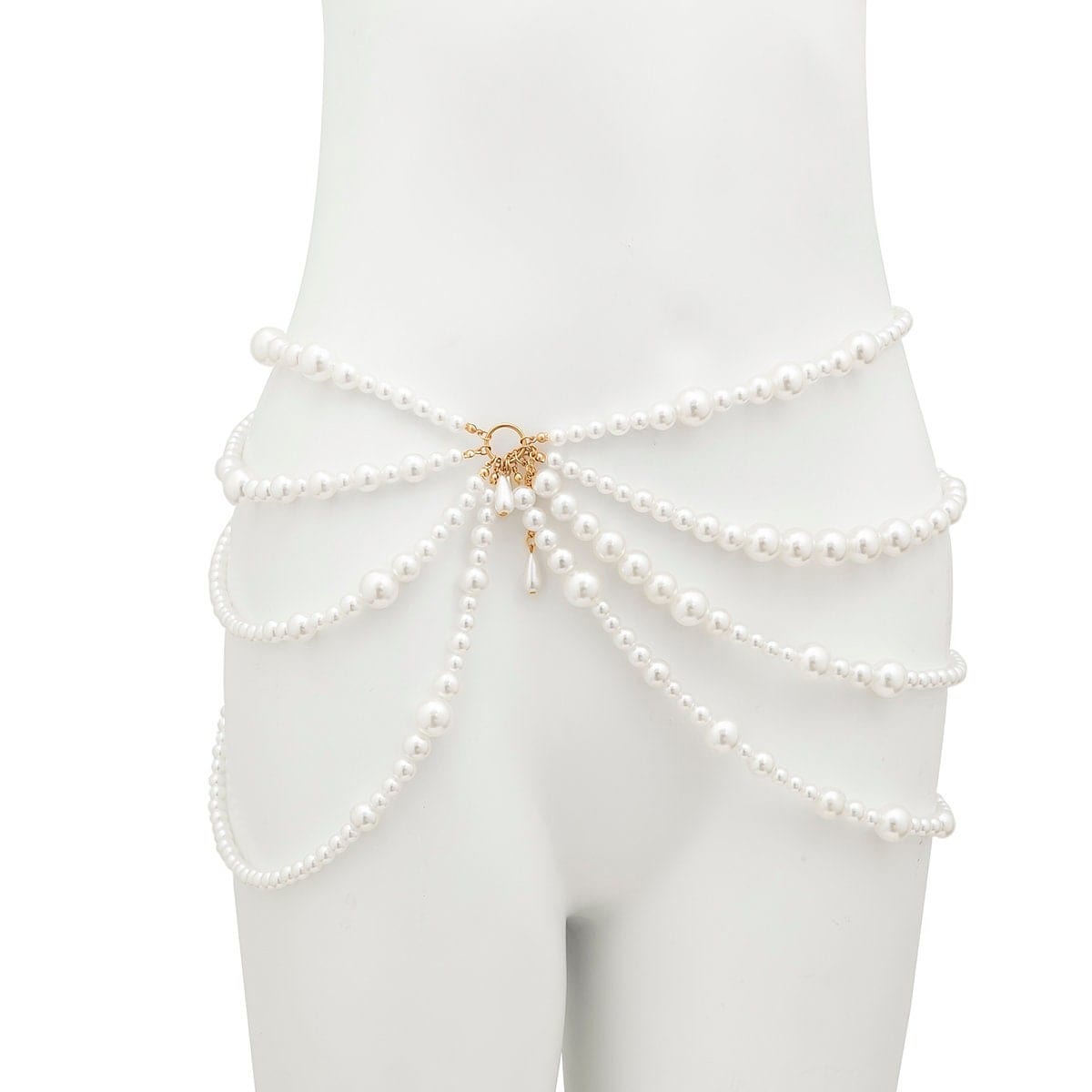 Chic Layered Chunky Pearl Waist Chain