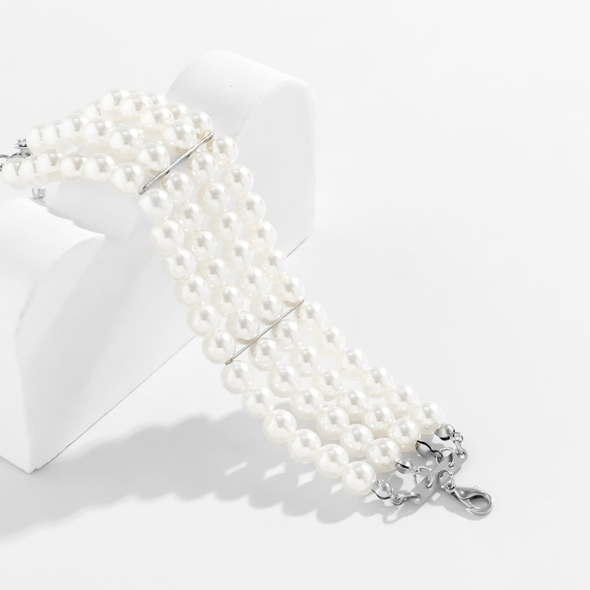 Chic Layered Pearl Wristband Bracelet