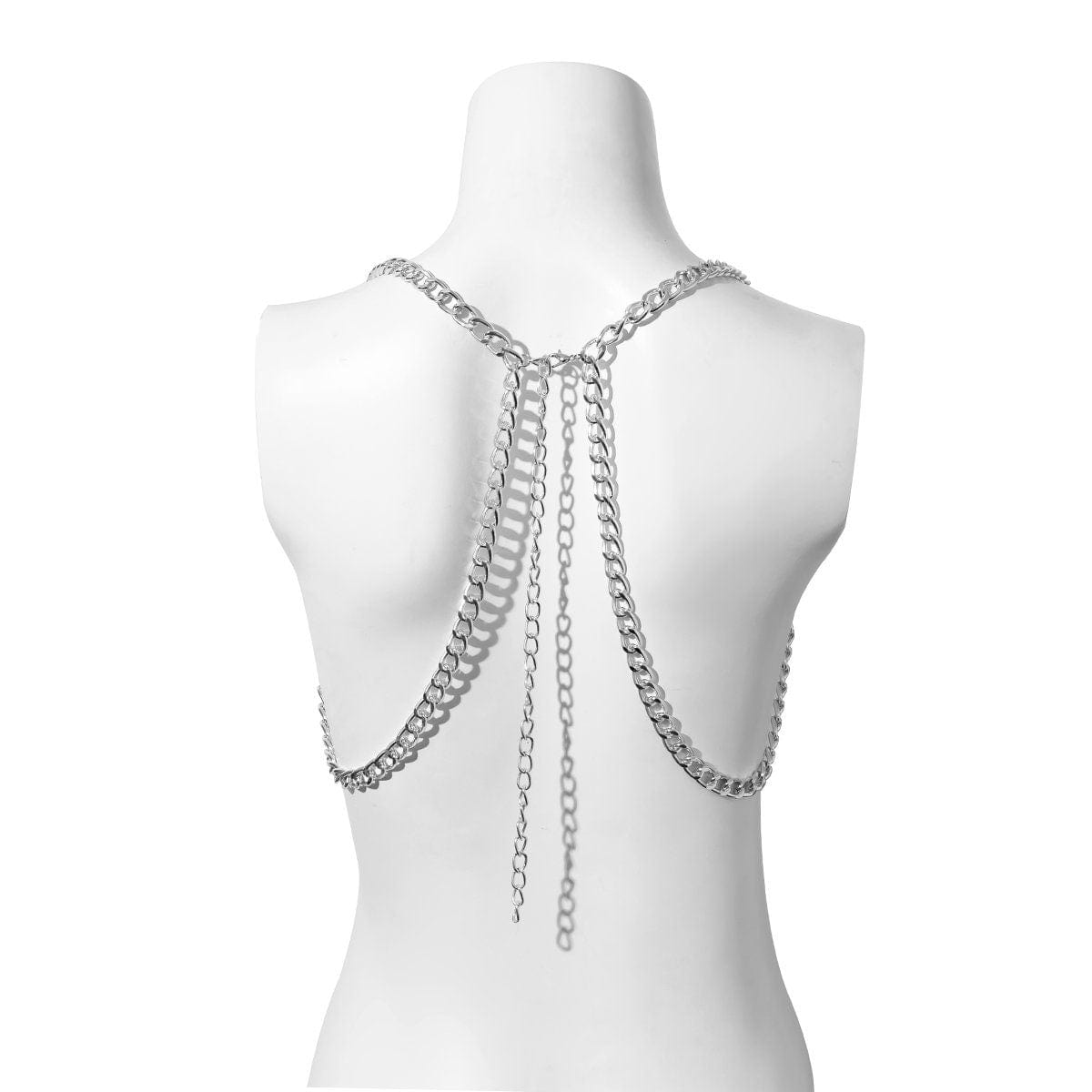 Chic Layered Silver Tone Body Chain Harness