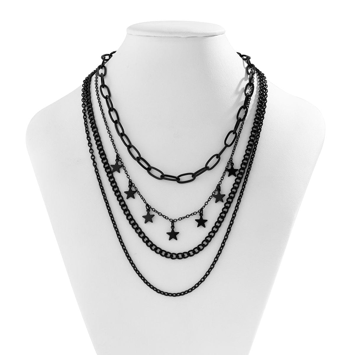 Chic Layered Star Tassel Chain Necklace Set