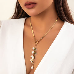 Chic Lily Of The Valley Herringbone Chain Necklace