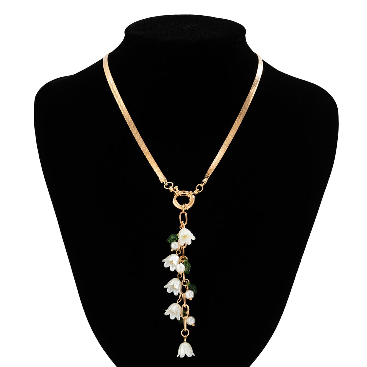 Chic Lily Of The Valley Herringbone Chain Necklace