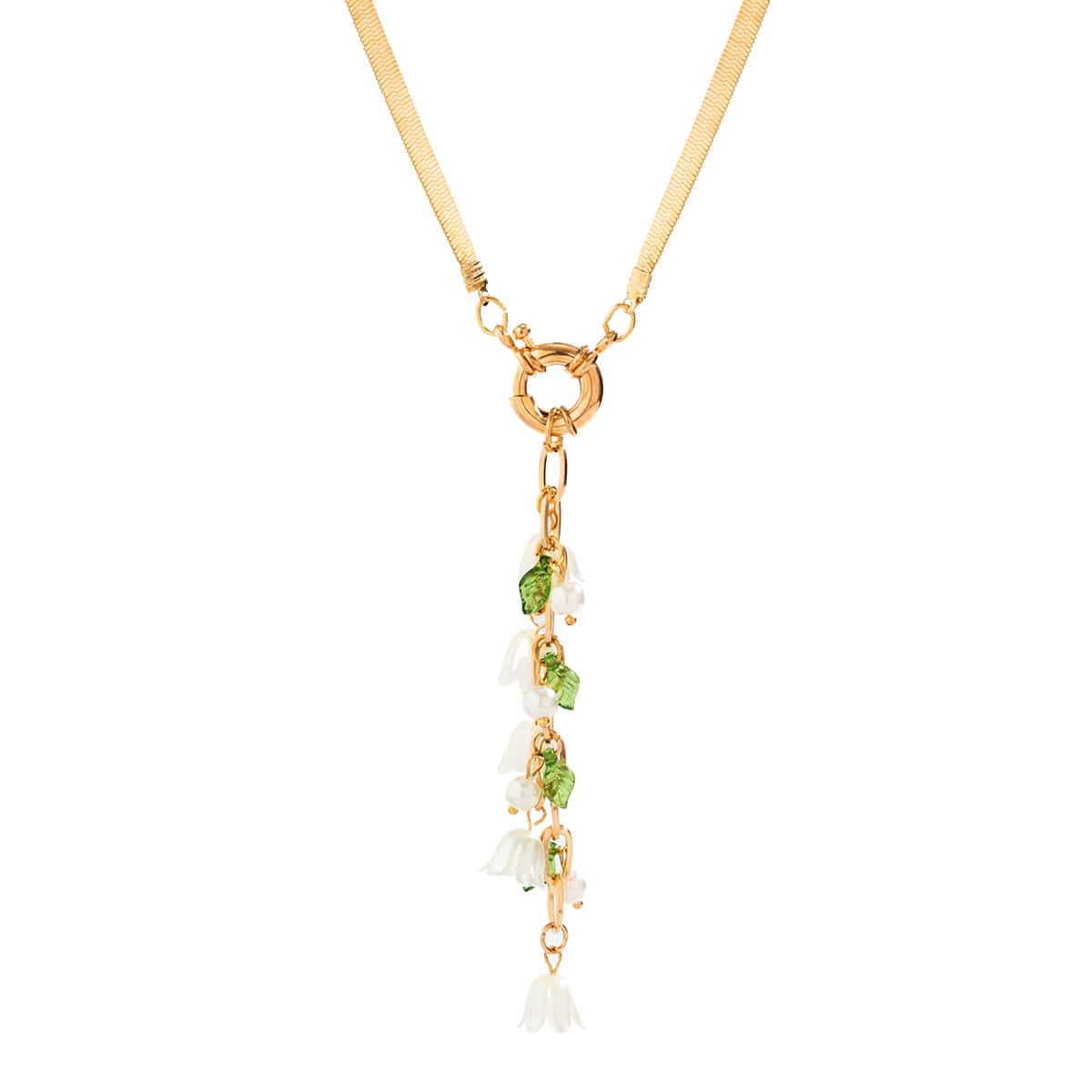 Chic Lily Of The Valley Herringbone Chain Necklace