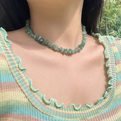 Chic Natural Turquoise Stone Choker Necklace