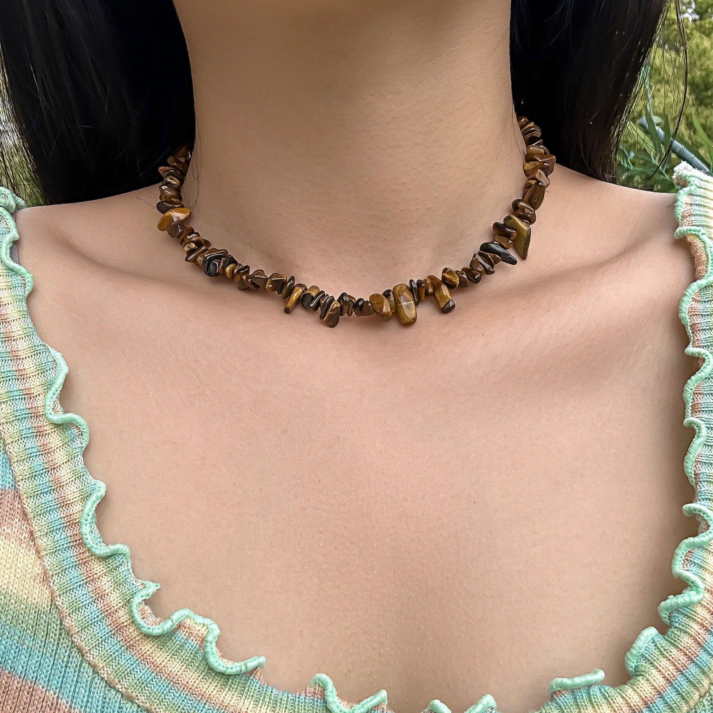 Chic Natural Turquoise Stone Choker Necklace