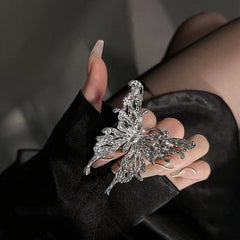 Chic Oversized Adjustable Butterfly Ring