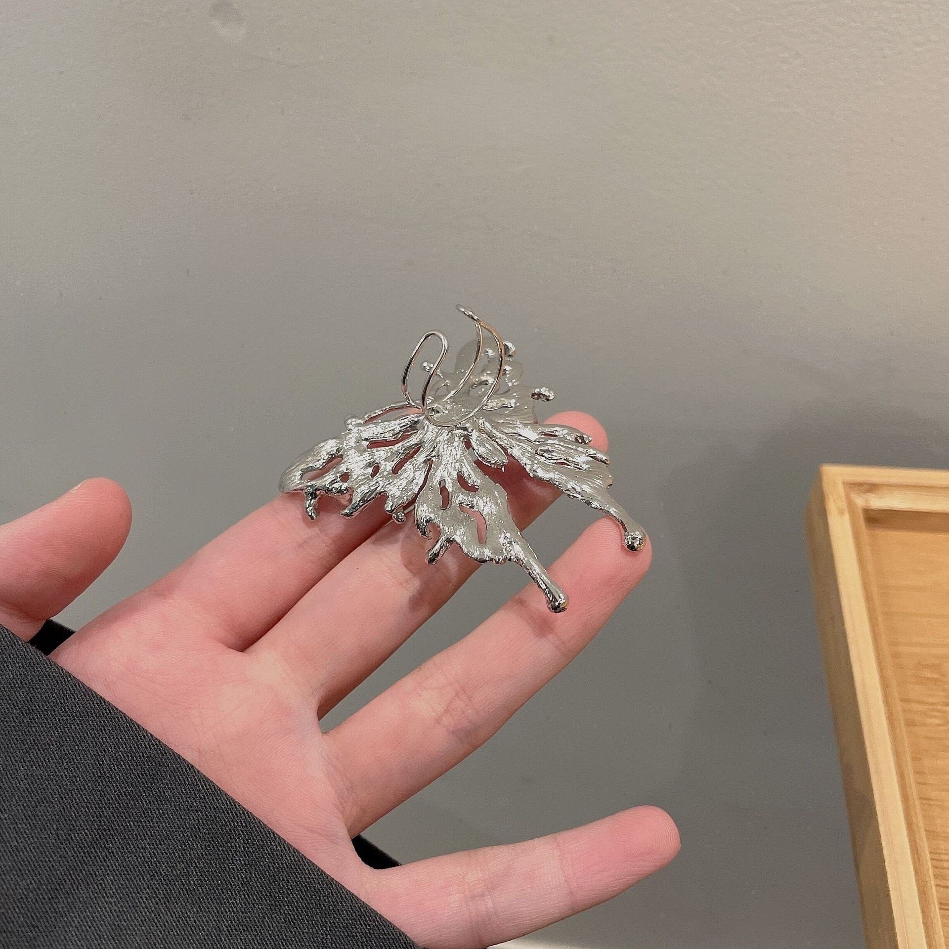 Chic Oversized Adjustable Butterfly Ring