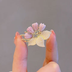 Chic Pearl Inlaid Flower Claw Clip Hair Clip