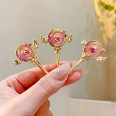 Chic Pink CZ Inlaid Sailor Moon Hair Clip