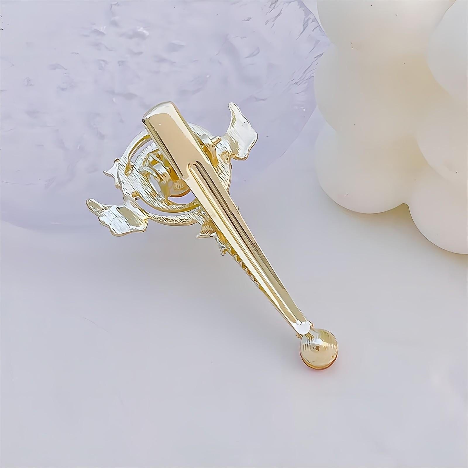 Chic Pink CZ Inlaid Sailor Moon Hair Clip