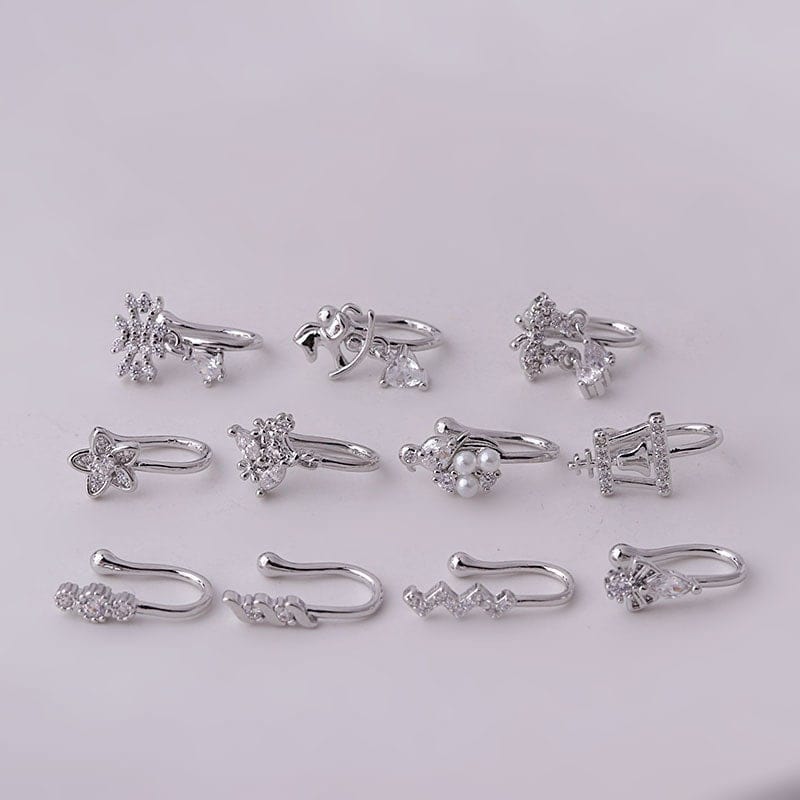 Chic Rhinestone Inlaid Non Piercing Nose Cuff Nose Ring