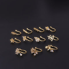 Chic Rhinestone Inlaid Non Piercing Nose Cuff Nose Ring