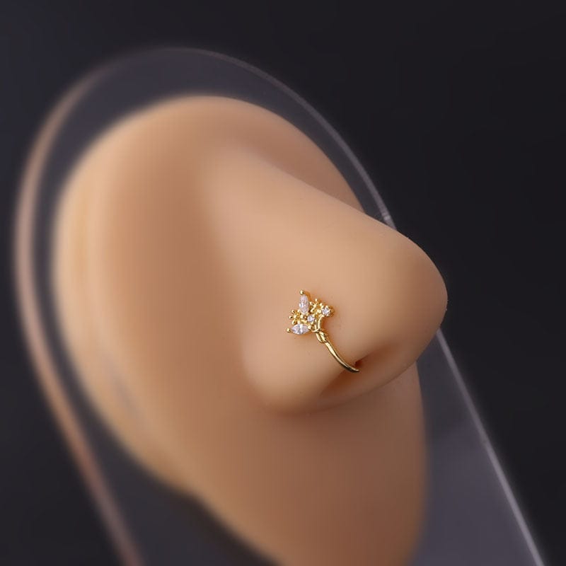 Chic Rhinestone Inlaid Non Piercing Nose Cuff Nose Ring