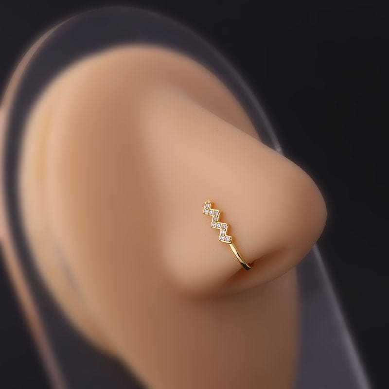 Chic Rhinestone Inlaid Non Piercing Nose Cuff Nose Ring