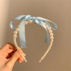 Chic Ribbon Pearl Hair Band