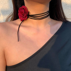 Chic Rose Flower Velvet Collar Choker