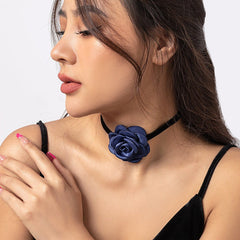 Chic Satin Flower Ribbon Collar Choker