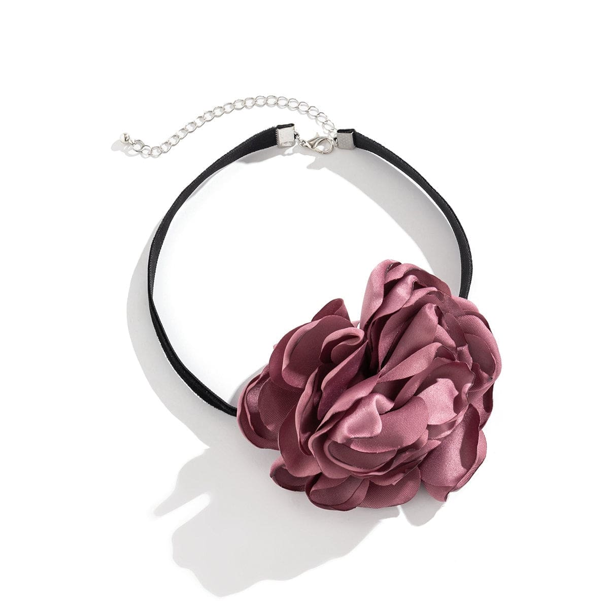 Chic Satin Flower Velvet Fabric Collar Choker