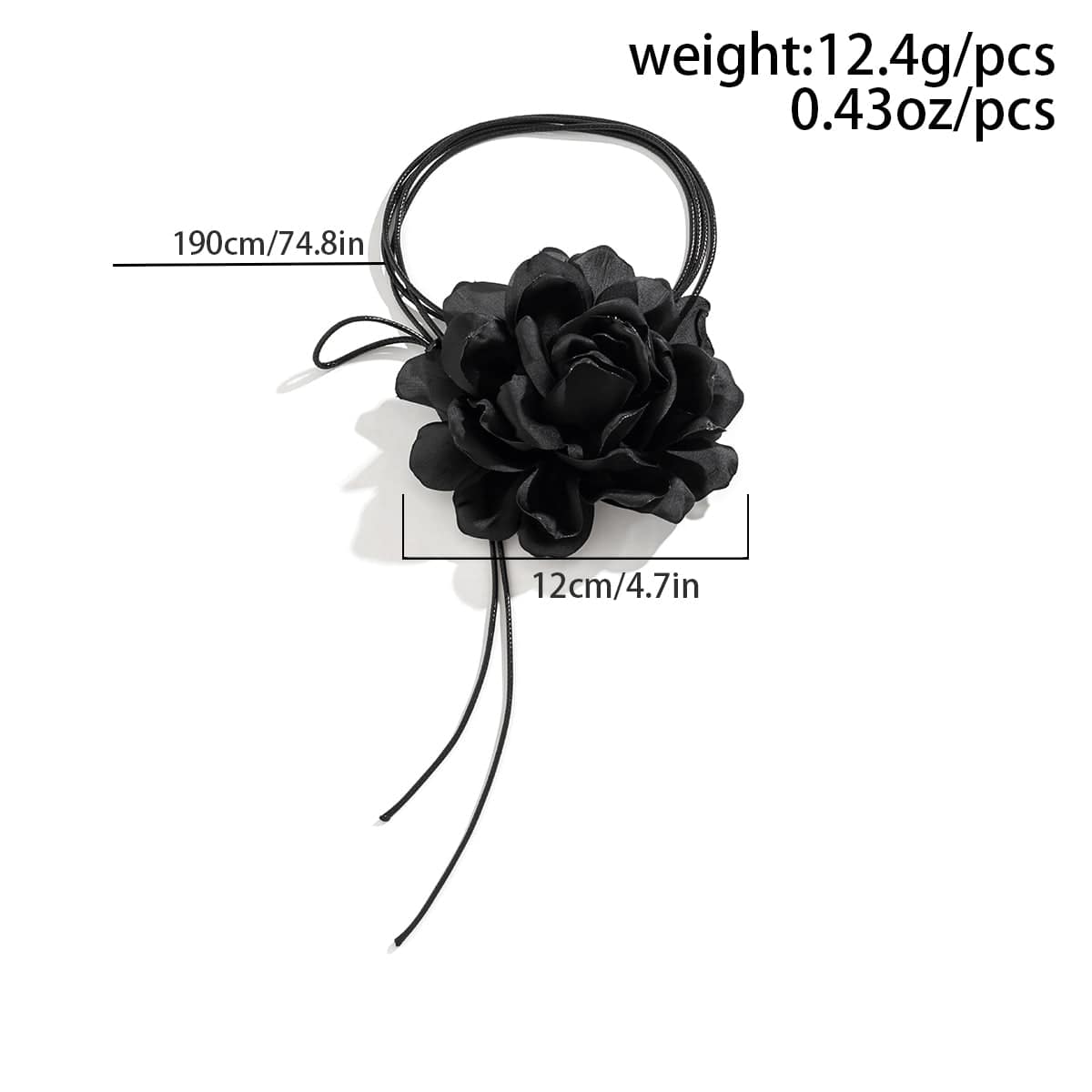 Chic Satin Flower Wax Cord Collar Choker