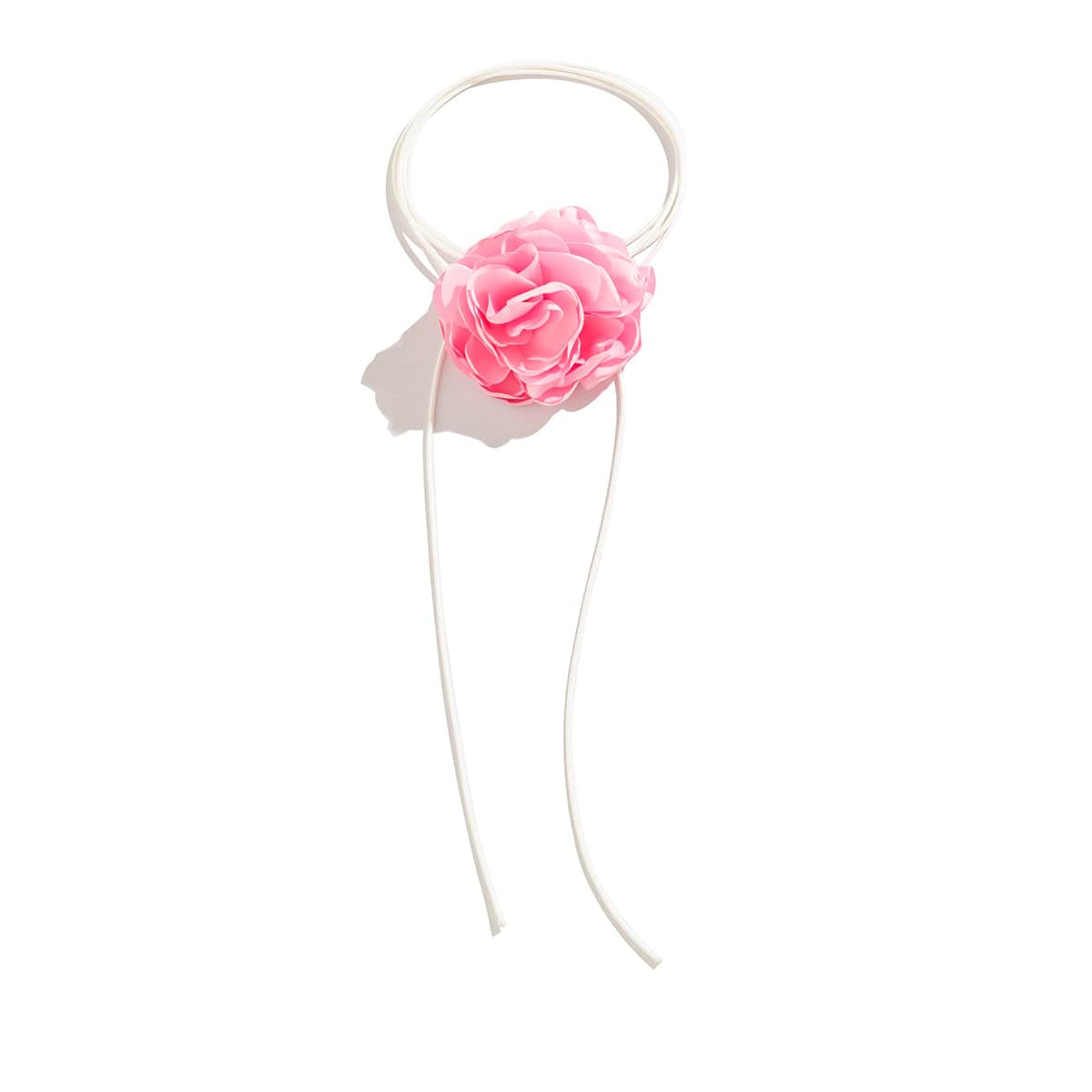 Chic Satin Texture Flower Wax Cord String Necklace