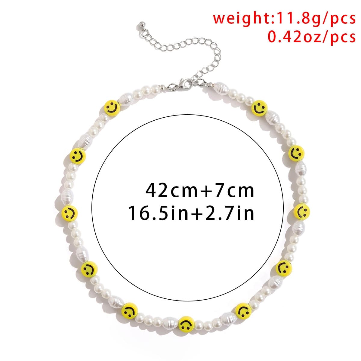 Chic Smiley Pearl Chain Choker Necklace