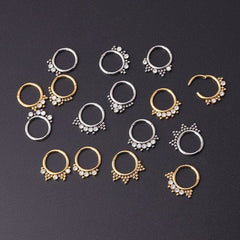 Chic Stainless Steel CZ Inlaid Nose Piercing Septum Ring Hoop