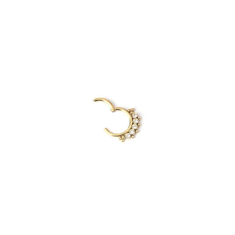 Chic Stainless Steel CZ Inlaid Nose Piercing Septum Ring Hoop