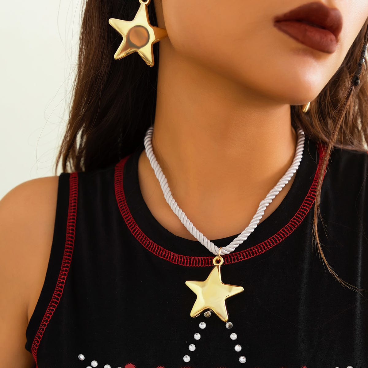 Chic Star Necklace Earrings Set