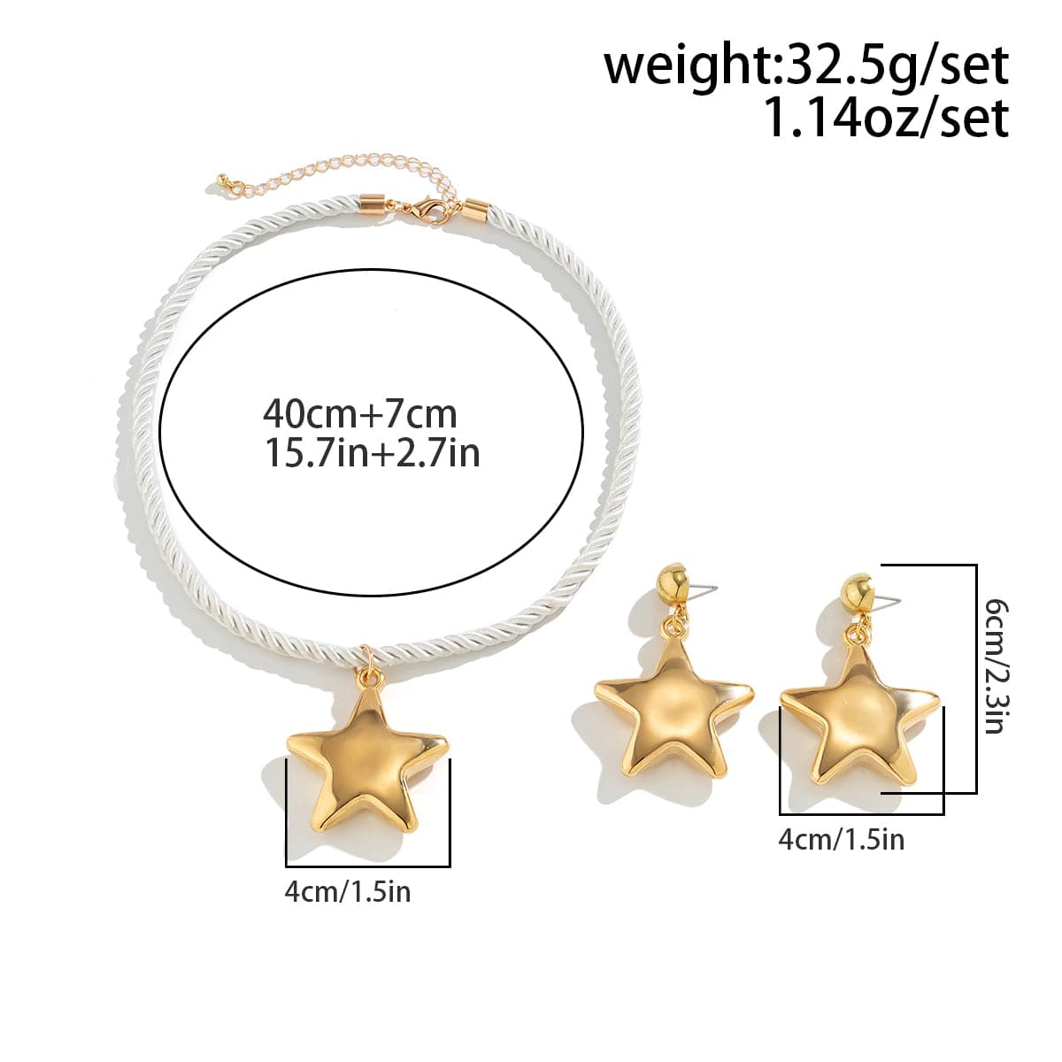 Chic Star Necklace Earrings Set