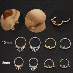 Chic Titanium Steel Snake Cobweb Nose Piercing Nose Ring