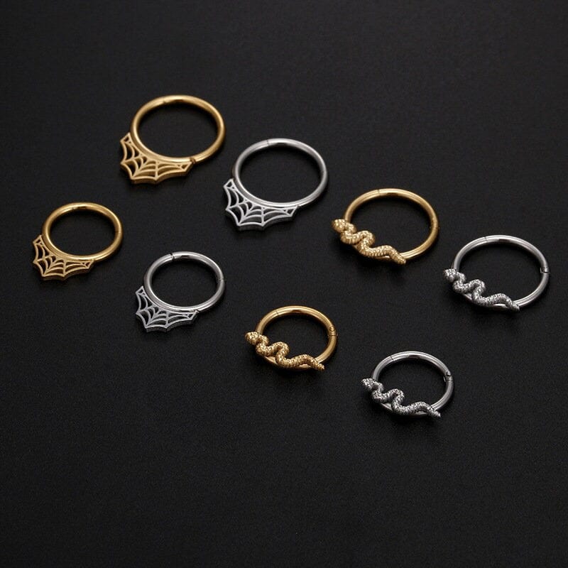 Chic Titanium Steel Snake Cobweb Nose Piercing Nose Ring