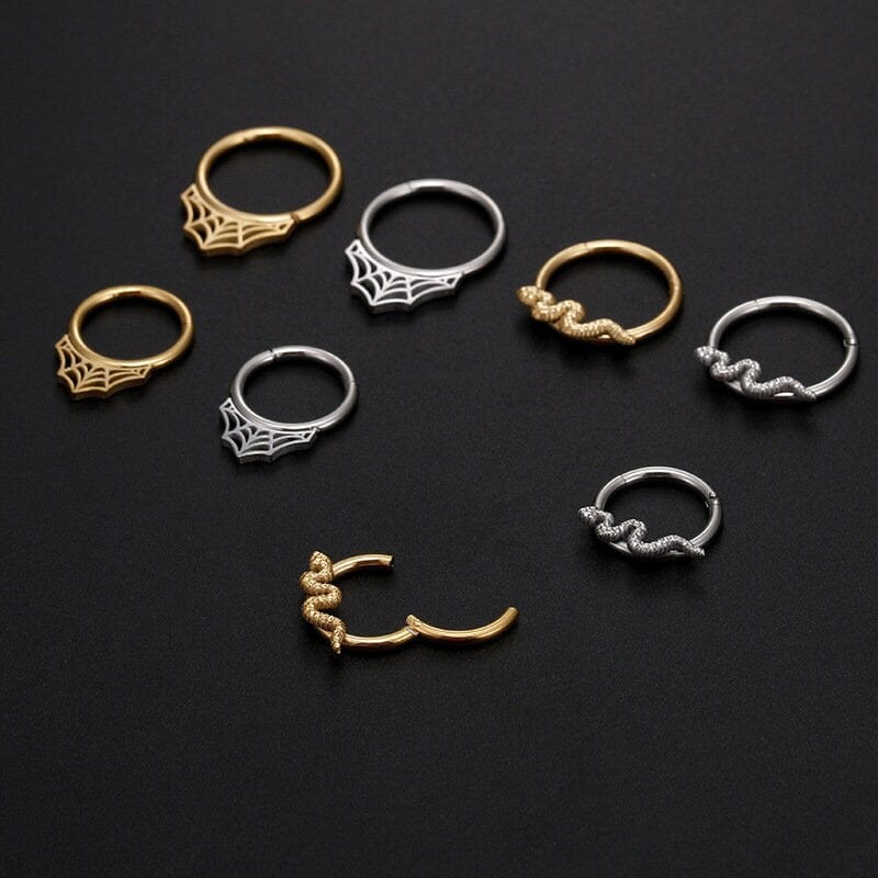 Chic Titanium Steel Snake Cobweb Nose Piercing Nose Ring