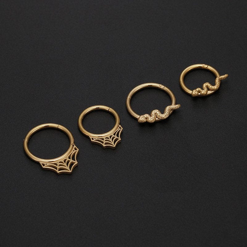 Chic Titanium Steel Snake Cobweb Nose Piercing Nose Ring