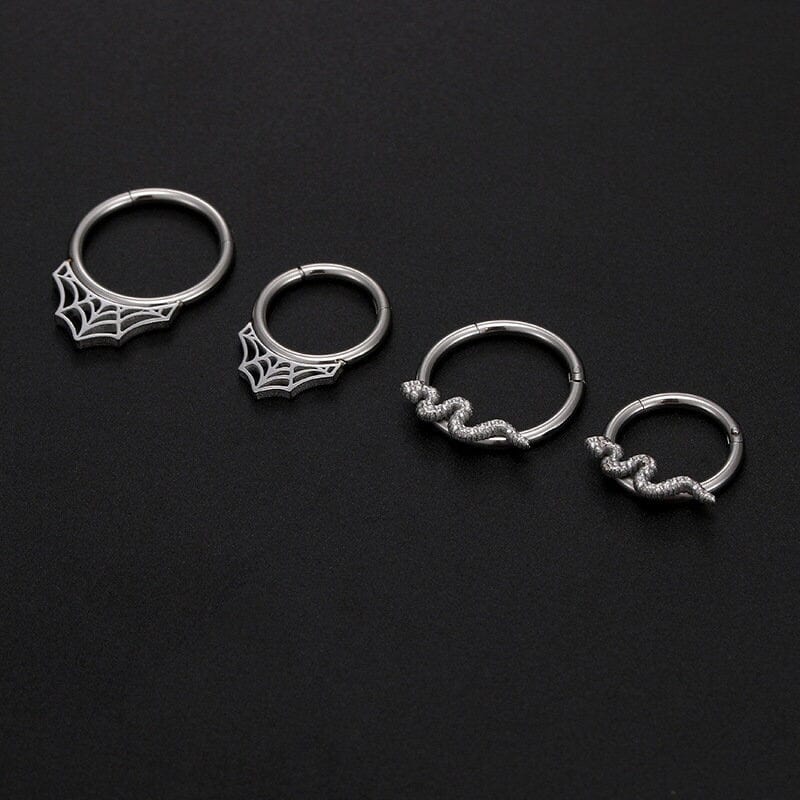 Chic Titanium Steel Snake Cobweb Nose Piercing Nose Ring