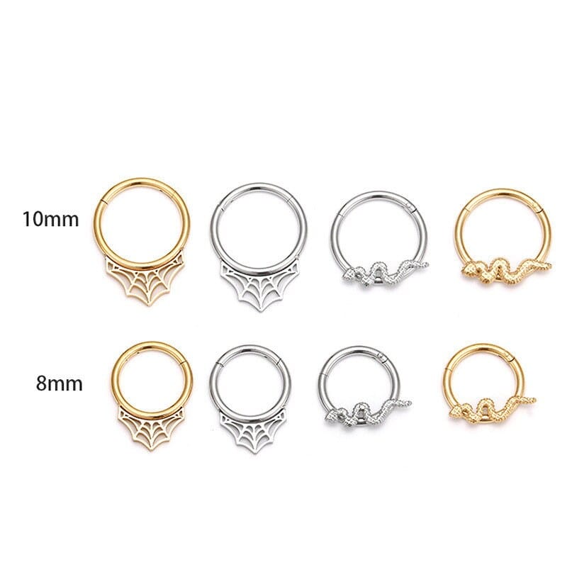 Chic Titanium Steel Snake Cobweb Nose Piercing Nose Ring