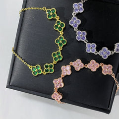 Colorful Crystal Clover Bracelet